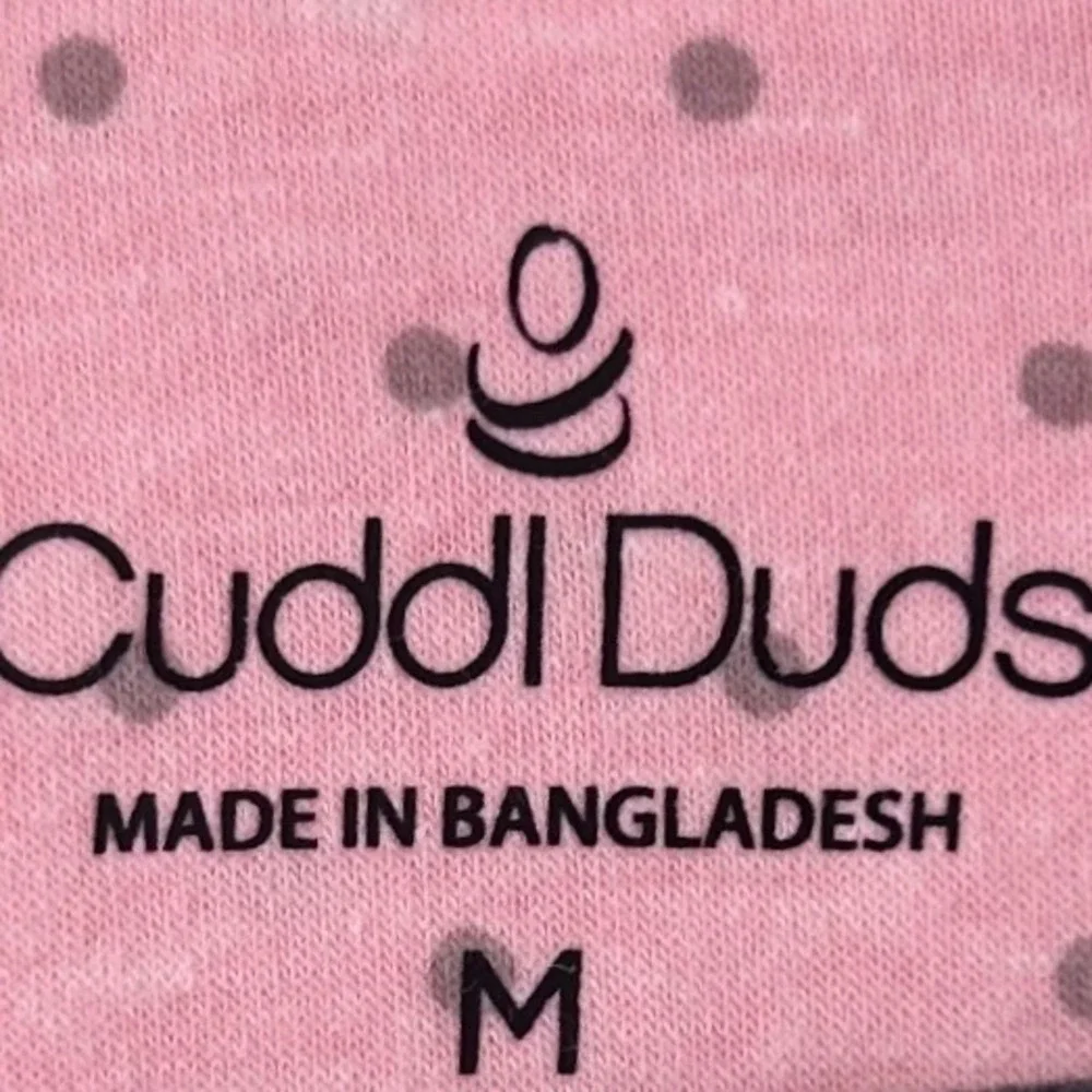 Cuddl Duds Pink Polka Dot Sleep Shirt V-Neck Nightgown CD8312811 Coral PT Medium